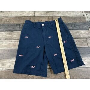 Vineyard Vines Club Short 30 Embroidered US Flag Whale 9" Shorts Navy Blue